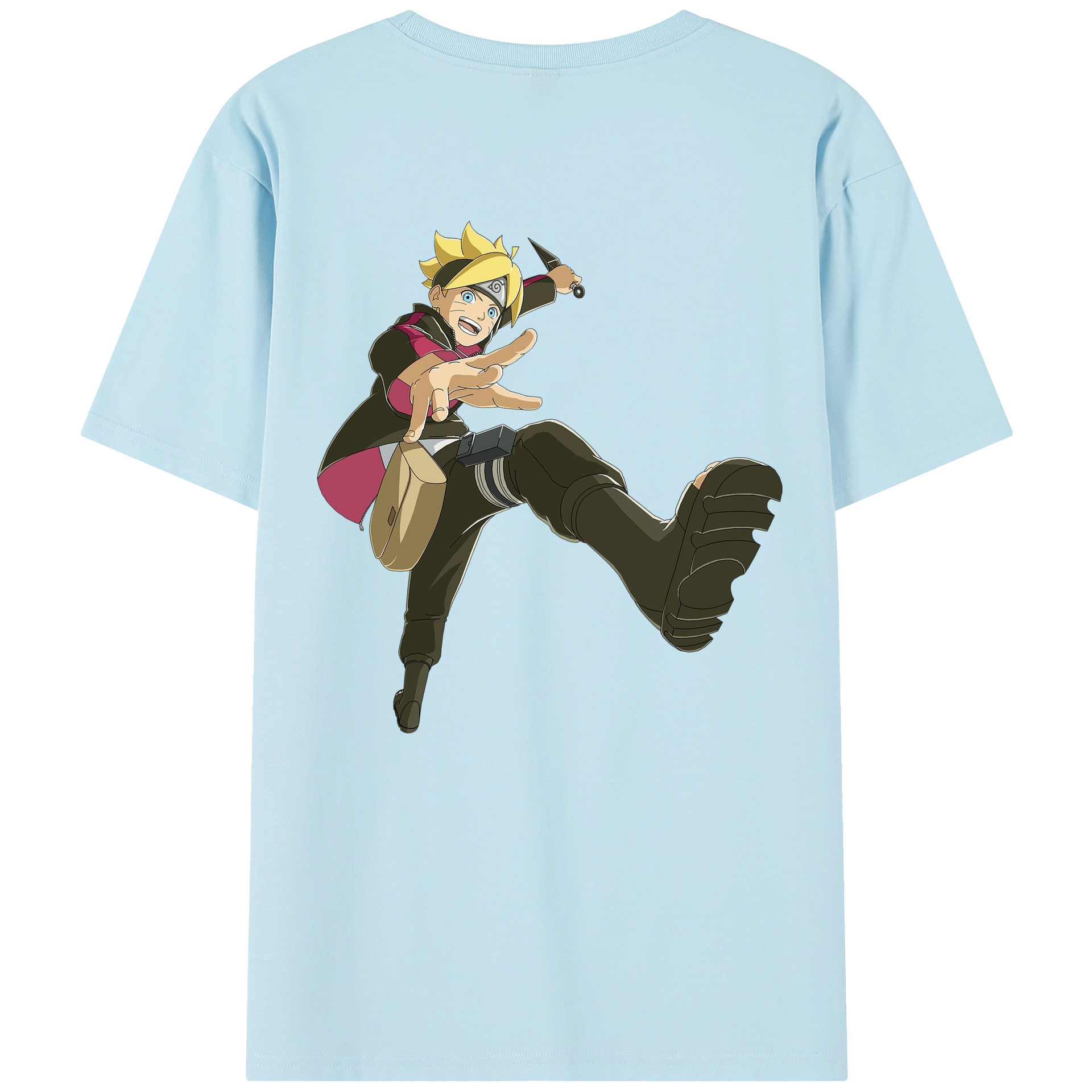 （画像用） NARUTO -ナルト- うずまき ボルト Uzumaki Boruto 綿100％半袖Tシャツ（背面プリント）